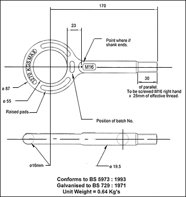 scaffold restraint eyebolts pattern 41/1