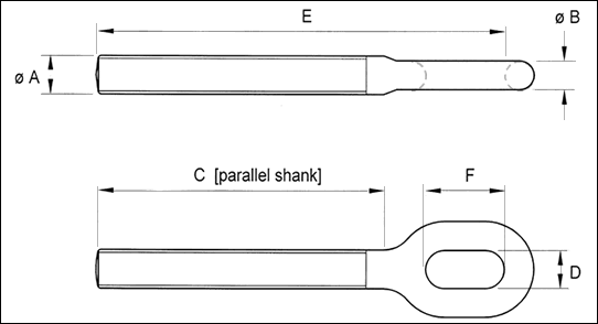 sling rods sizes not covered in BS 3974 part 1 pattern 161