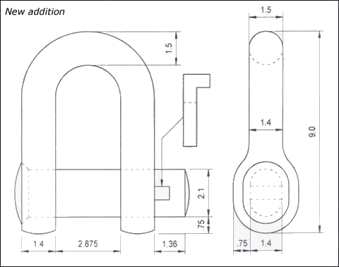 anchor forelock shackles for use with chain cable